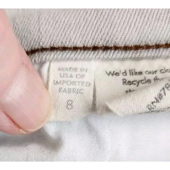 Eileen Fisher Off-White Denim Jeans Brown Stitching Size 8 EXCELLENT CONDITION - Picture 6 of 6